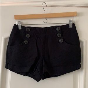 Black linen shorts- Size S